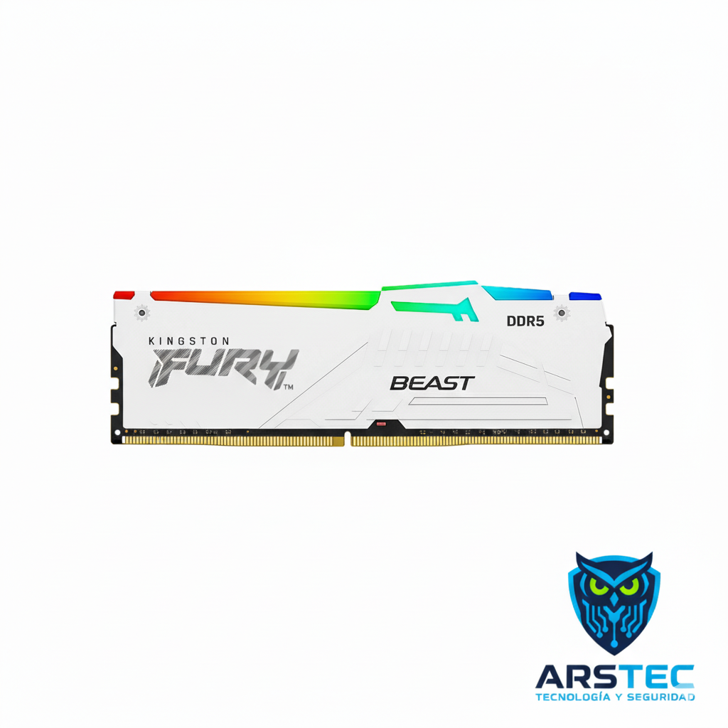 Memoria RAM Kingston FURY Beast RGB 16GB DDR5 5200MHz - Blanco (White)