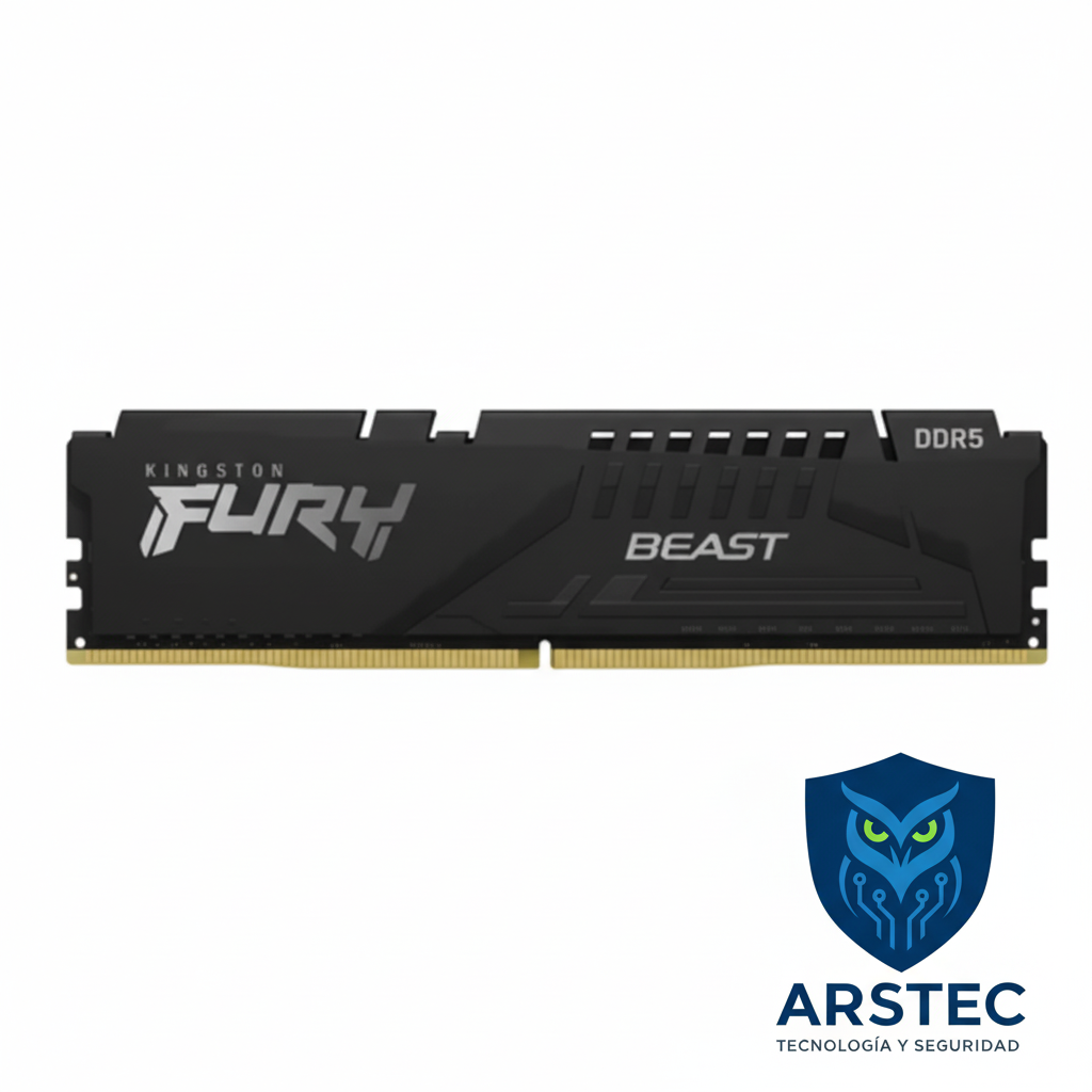 Memoria RAM Kingston FURY Beast 16GB DDR5 5200MHz - Disipador Negro (CL40)