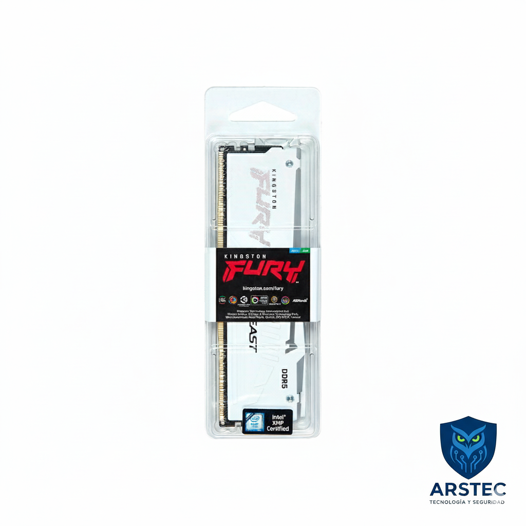 Memoria RAM Kingston FURY Beast RGB 16GB DDR5 5200MHz - Blanco (White)