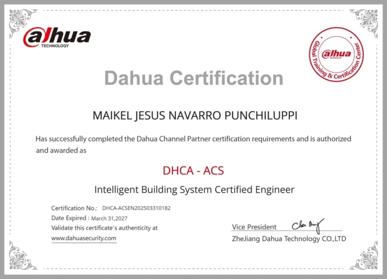 Certificación Dahua DHCA-ACS